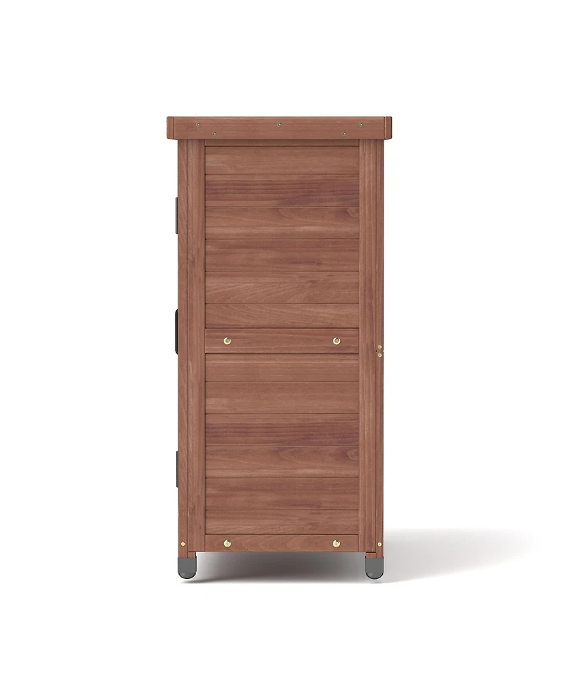 Clihome 31.5x17x36" Potting Bench with Storage Cabinet and Metal Tabletop