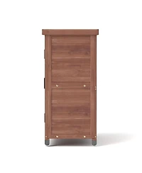 Clihome 31.5x17x36" Potting Bench with Storage Cabinet and Metal Tabletop