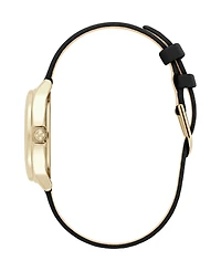 Olivia Burton Women's Ob Classic Bee Black Leather Strap Watch, 29.8mm