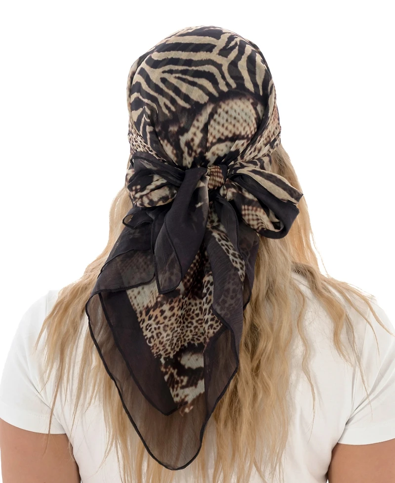 Marcus Adler Satin Animal Print Square Scarf