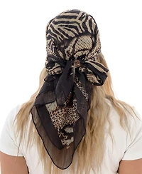 Marcus Adler Satin Animal Print Square Scarf