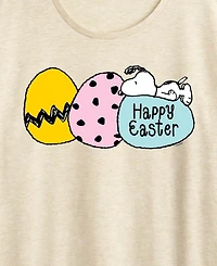 Hybrid Apparel Plus Peanuts Snoopy Happy Easter Eggs Short-Sleeve Graphic T-Shirt