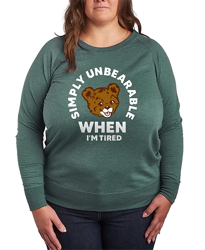 Hybrid Apparel Plus Instant Message Tired Simply Unbearable French Terry Long-Sleeve T-shirt