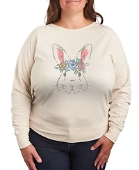 Hybrid Apparel Plus Instant Message Bunny Face Vintage Faded French Terry Long-Sleeve T-Shirt