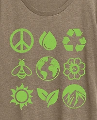 Hybrid Apparel Plus Instant Message Earth Day Grid Short-Sleeve Graphic T-Shirt
