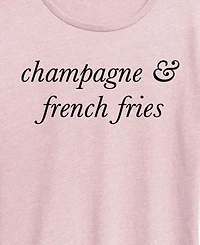 Hybrid Apparel Plus Instant Message Champagne and French Fries Short-Sleeve Graphic T-Shirt