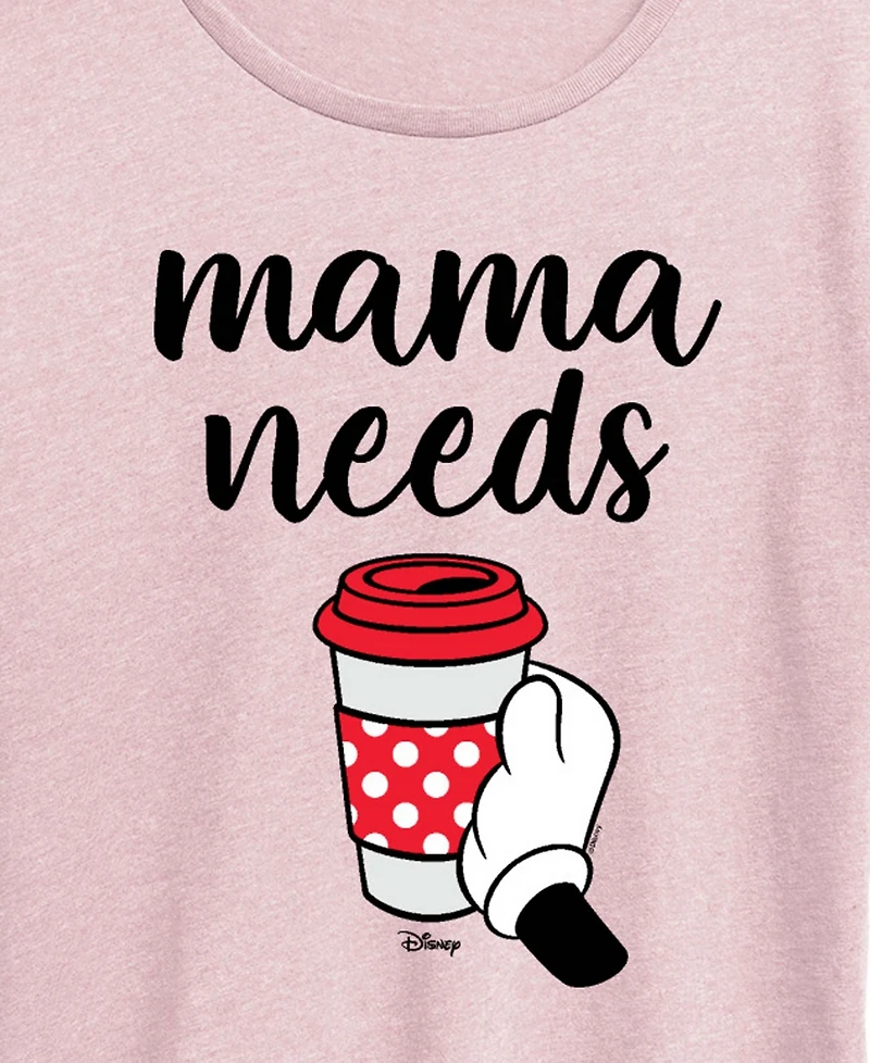 Hybrid Apparel Plus Disney Mama Needs Coffee Short-Sleeve Graphic T-Shirt