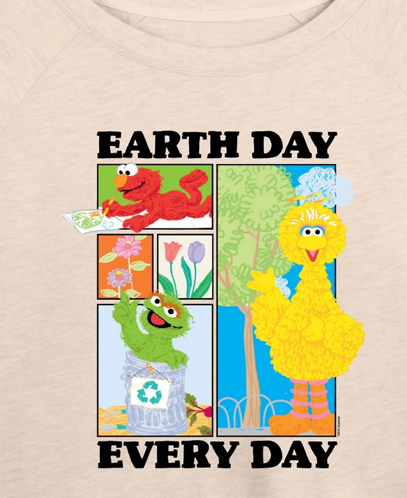 Hybrid Apparel Plus Sesame Street Earth Day Every French Terry Long-Sleeve T-Shirt
