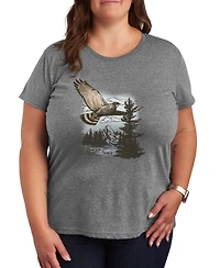 Hybrid Apparel Plus Instant Message Hawk Nature Scene Short-Sleeve Graphic T-Shirt