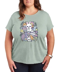 Hybrid Apparel Plus Instant Message Easter Sticker Collage Short-Sleeve Graphic T-Shirt