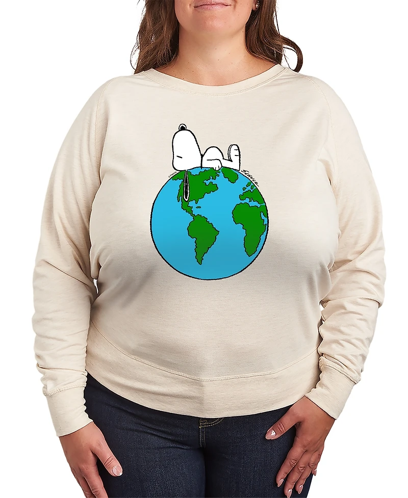 Hybrid Apparel Plus Peanuts Snoopy Earth French Terry Long-Sleeve T-shirt