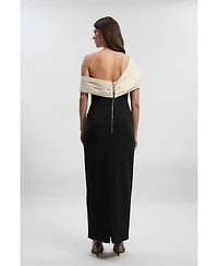 Karen Millen Women's Tailored Taffeta Sleeve Maxi Dress