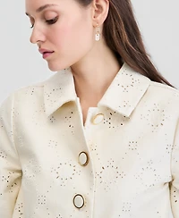 On 34th Women's Cotton Eyelet Scallop Hem Jacket, Macy's Exclusive