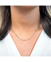 The Lovery Enamel Heart Link Necklace Sterling Silver