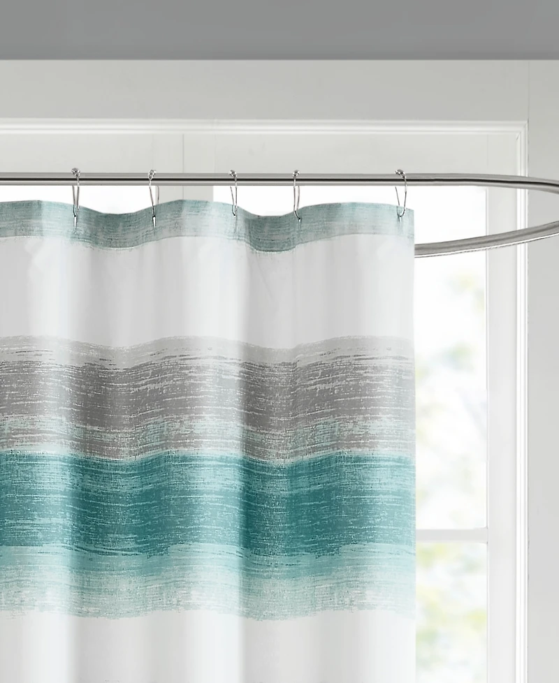 Madison Park Essentials Saben Stripe Print Shower Curtain, 72" x