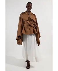 Karen Millen Women's Cape Detail Trench Coat