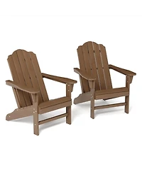 gaomon Hdpe Adirondack Chair Set of 2, Wood Texture Patio Furniture