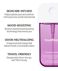 Touchland Power Essence Cashmere Woods Body and Hair Fragrance Mist, 2 oz.