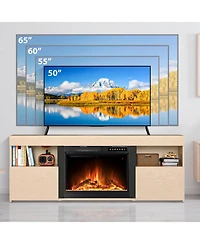 Cowsar 60" Electric Fireplace Tv Stand with Mantel, Remote & Timer