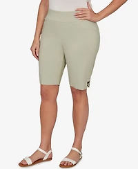 Hearts Of Palm Plus Solid Tech Stretch Bermuda Shorts