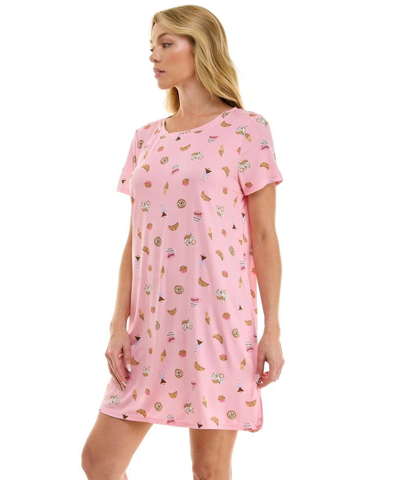 Jaclyn Intimates Women's Relaxed Short-Sleeve Sleep Shirt