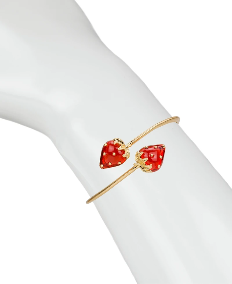 Patrica Nash Gold-Tone Plated Strawberry Cuff Bracelet