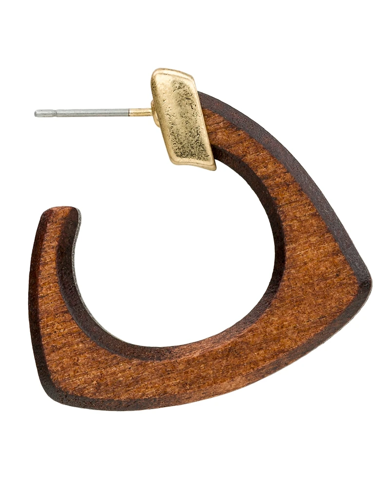 Patrica Nash Gold-Tone Plated Wood Hoop Earrings