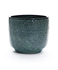 LuxenHome Marina Gray -Inch Round Ceramic Planter