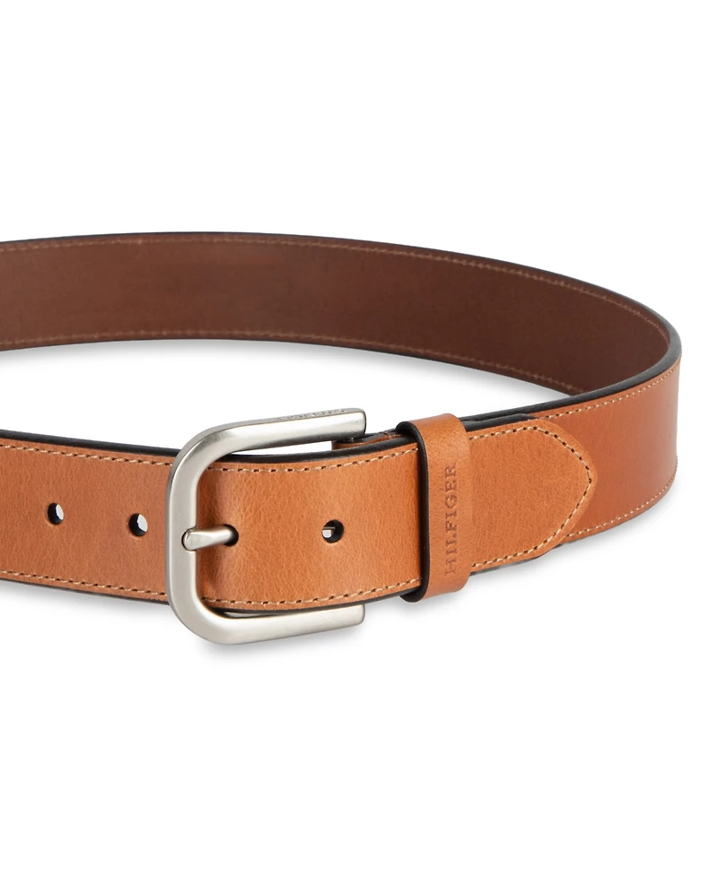 Tommy Hilfiger Men's Harness Buckle Silver-Tone finish Jeans Belt