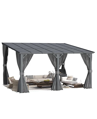 Aecojoy Wall Gazebo with Curtains and Mosquito Netting