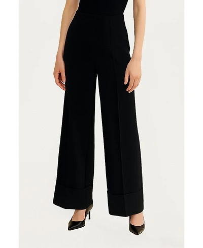 Nocturne Women's Cuffed Wide-Leg Trousers