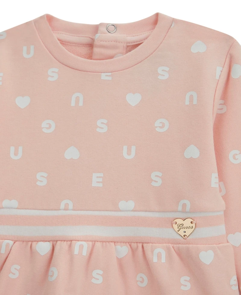 Guess Baby Girls' Long-Sleeve Dress and Matching Bloomer