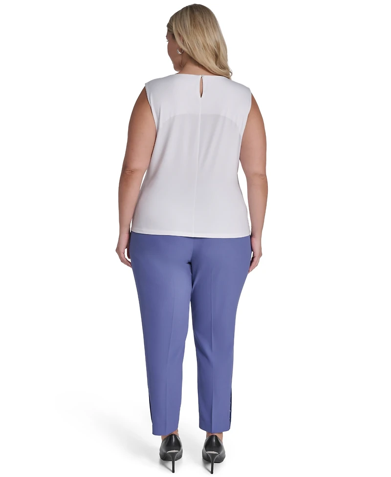 Calvin Klein Plus Printed Pleated Camisole Top