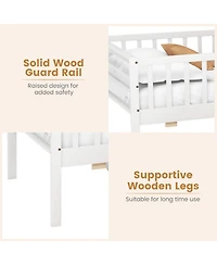 Gymax Twin Size Kids Bed w/ Storage 2 Pull-out Drawers Side Shelf for Children & Teens