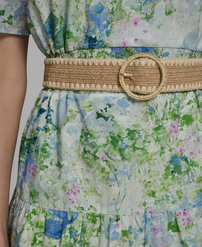 Karl Lagerfeld Paris Women's Short-Sleeve Crewneck Printed Dress