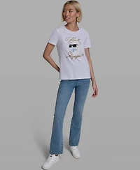 Karl Lagerfeld Paris Women's Short-Sleeve Crewneck T-Shirt
