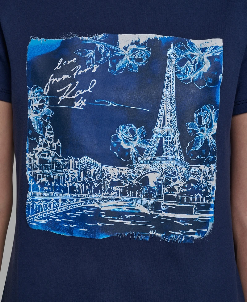 Karl Lagerfeld Paris Women's Short-Sleeve Crewneck T-Shirt