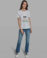 Karl Lagerfeld Paris Women's Short-Sleeve Crewneck T-Shirt