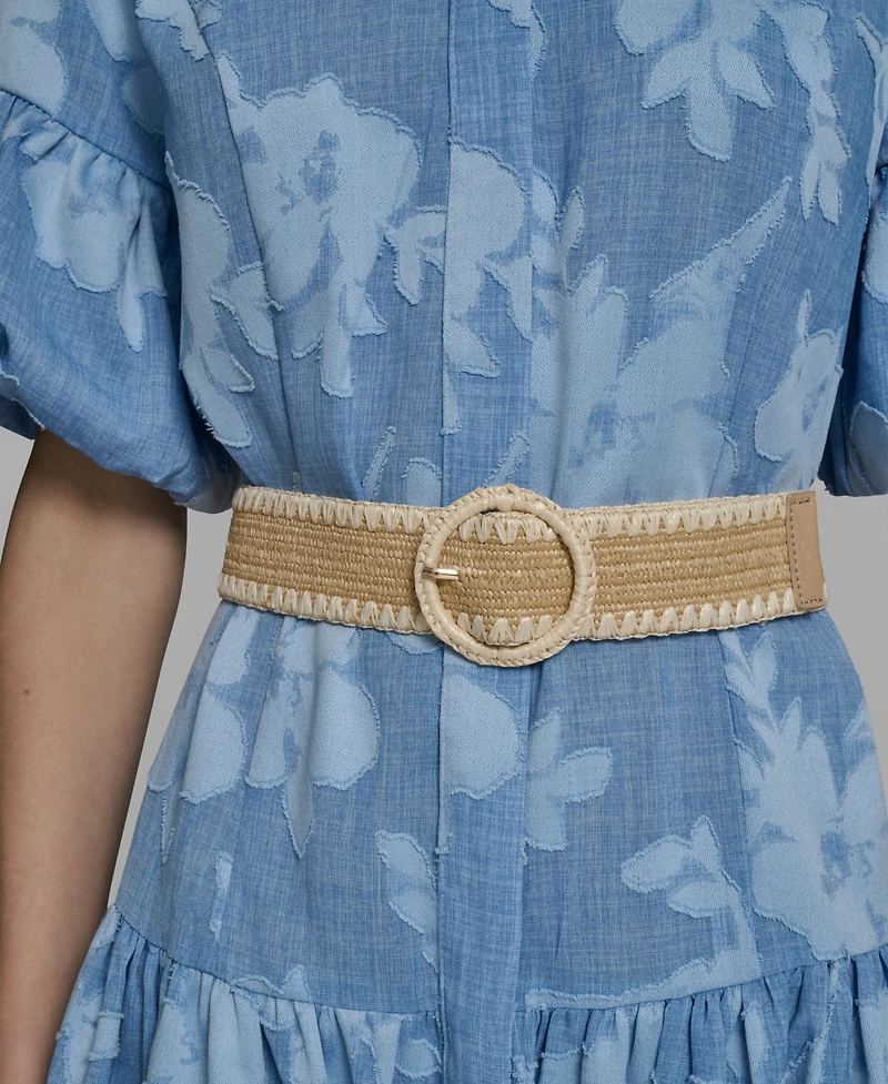 Karl Lagerfeld Paris Women's Short-Sleeve Collared Burnout Dress