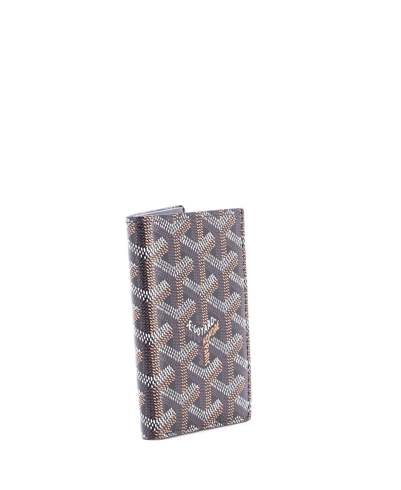 Pre-Owned Goyard Medium Vertical Bifold Wallet Coated Canvas