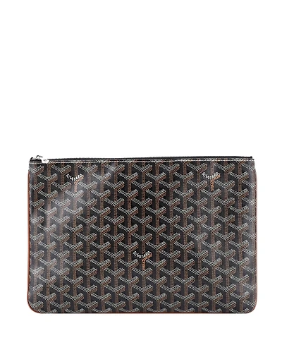 Pre-Owned Goyard Mm Senat Zip Pouch Coated Canvas