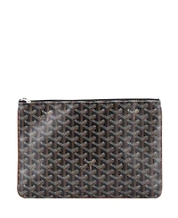 Pre-Owned Goyard Mm Senat Zip Pouch Coated Canvas