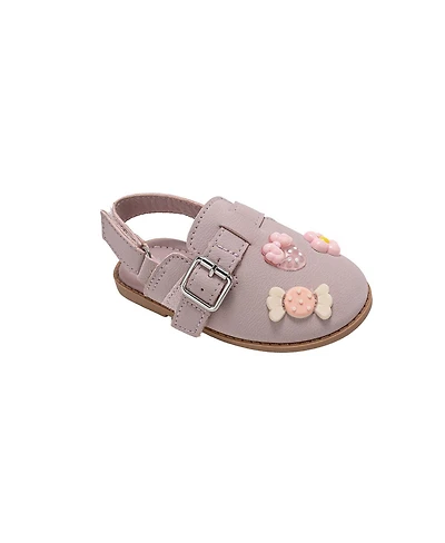 Bebe Little Girls Girl's Fashion Mule Sandals – Dressy Shoes with Playful Charm Details