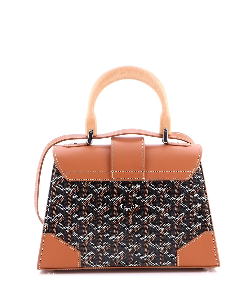 Pre-Owned Goyard Mini Structured Saigon Top Handle Bag Coated Canvas with Leather