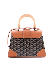 Pre-Owned Goyard Mini Structured Saigon Top Handle Bag Coated Canvas with Leather