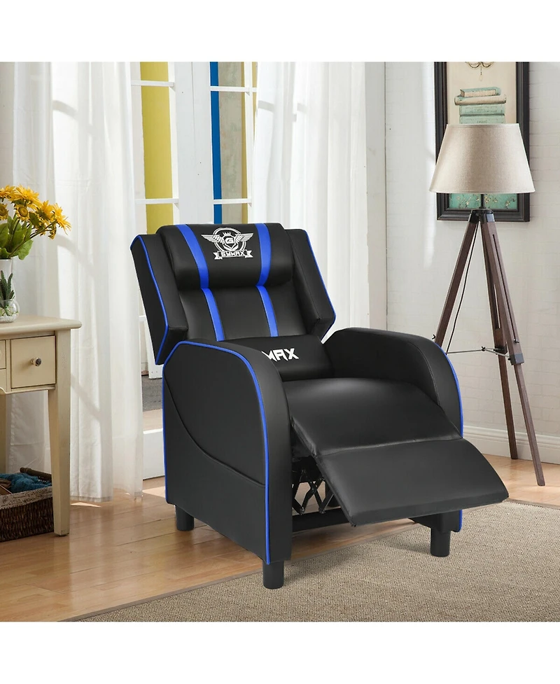 Gymax Massage Gaming Recliner Chair Racing Single Lounge Sofa Home Theater Seat