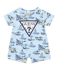 Guess Baby Boys' Stretch Jersey Resort Motif Printed Short-Sleeve Romper
