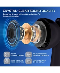 Philips Wireless Bluetooth Headset with Noise-Cancelling Microphone and Charging Case