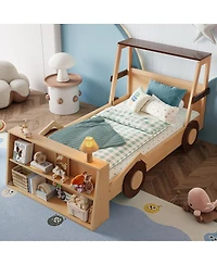 Streamdale Furniture Streamdale Twin Size Car Bed with Storage Shelves