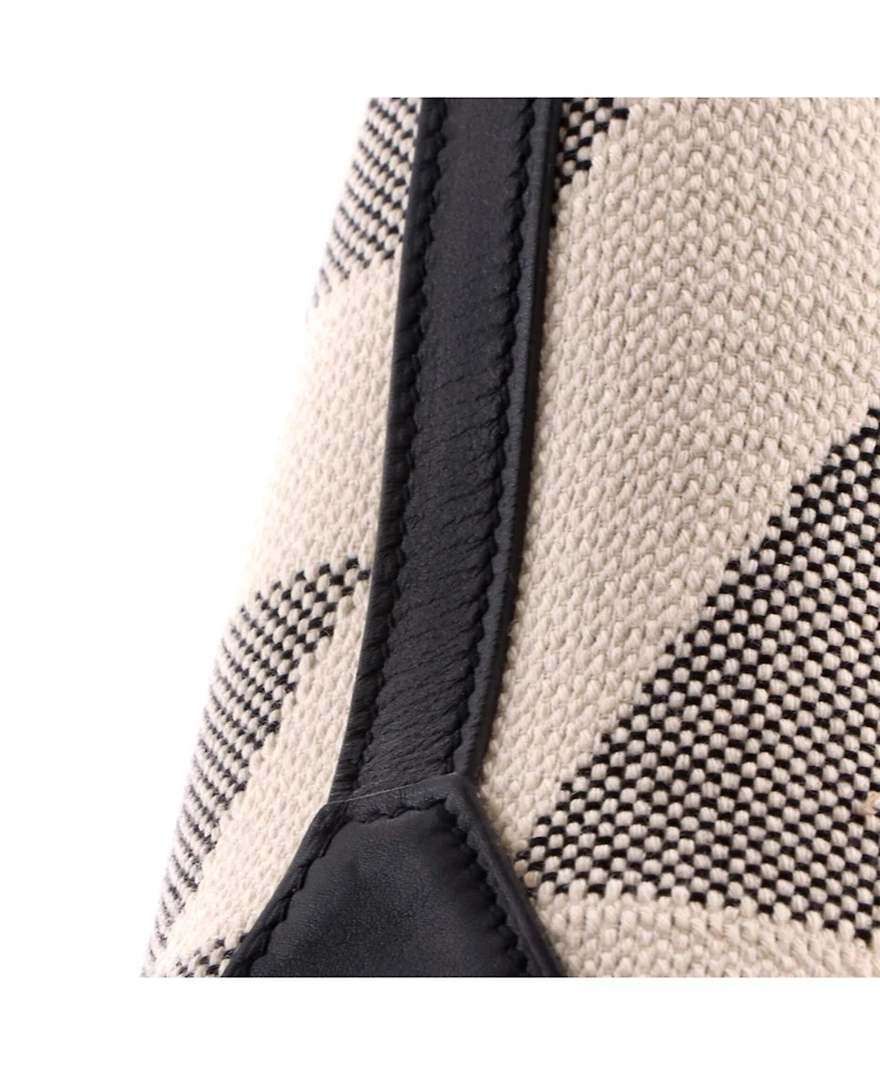 Pre-Owned HERMES Cabas H en Biais Tote Canvas with Leather